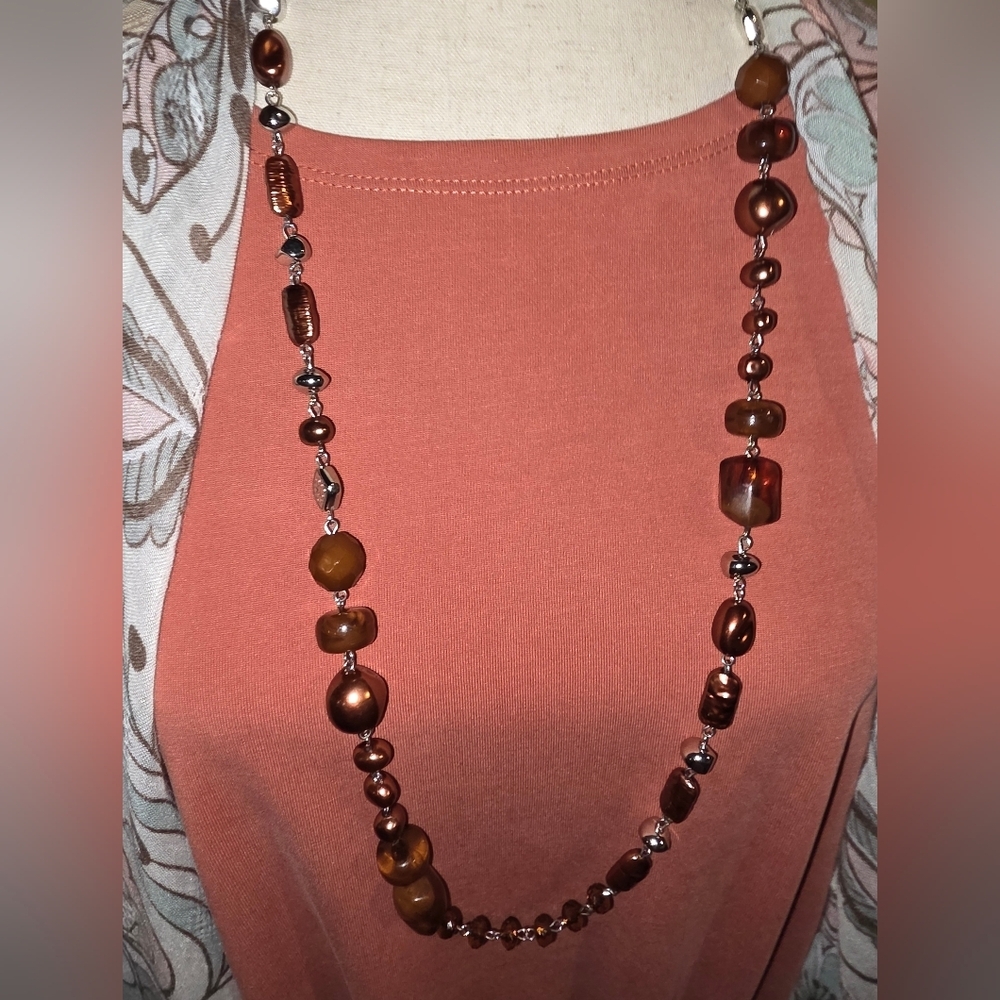 Paparazzi Brown Beaded Necklace & Earring Set - Picture 4 of 5
